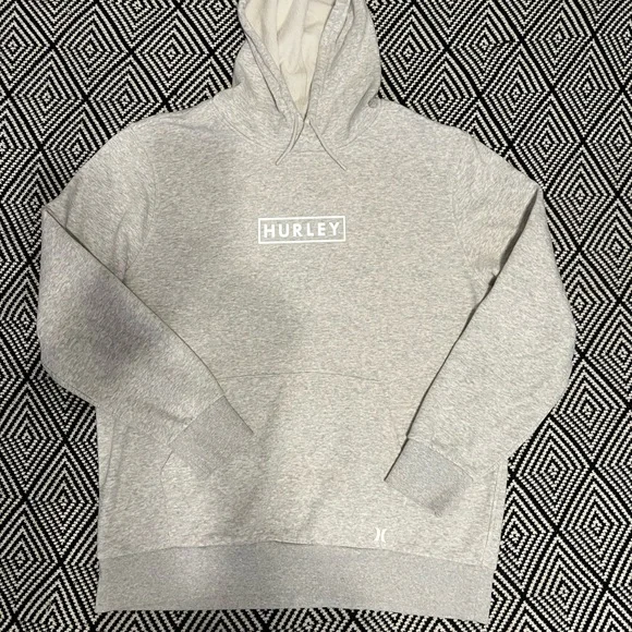 Hurley Light Gray Pullover Hoodie with White Logo - Picture 2 of 8